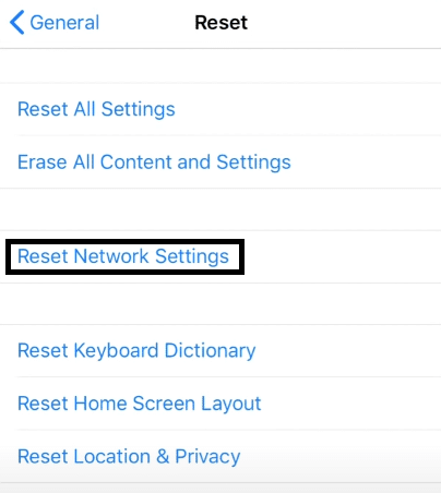 Reset your internet connection on iOS