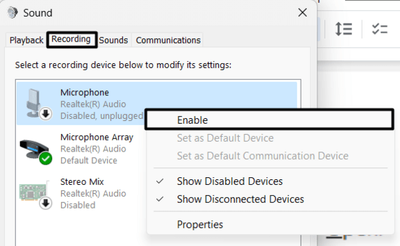 Set current peripheral device as default device on desktop