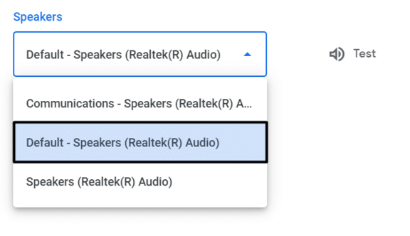 Set the current device as your microphone in Google Meet