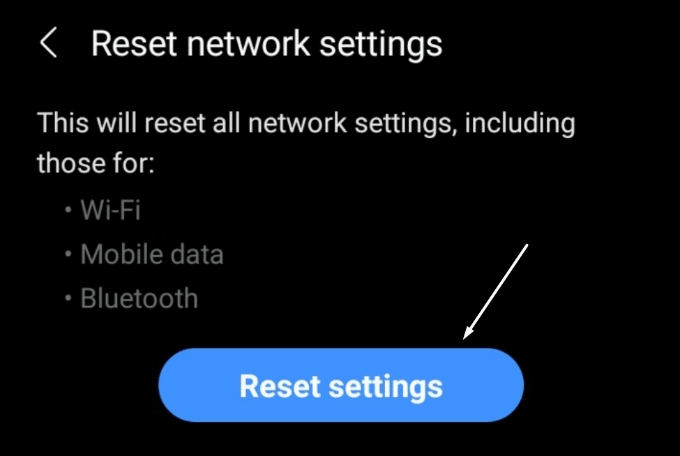 Reset your network settings on android to fix can't login to twitter