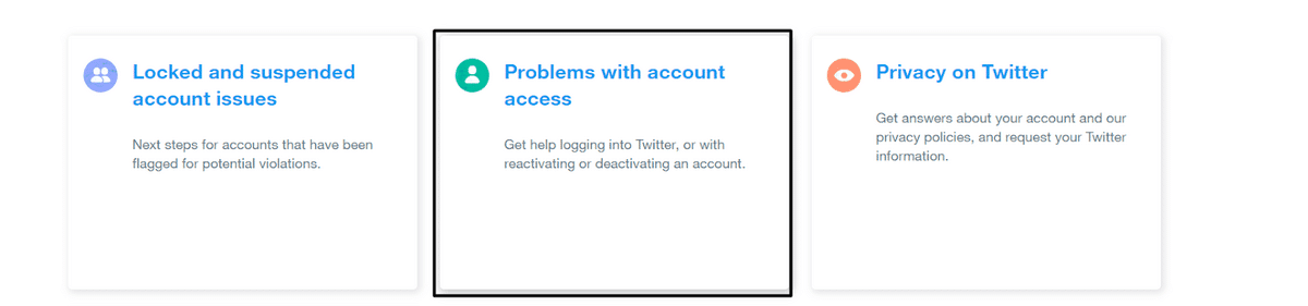 Reach out to twitter help center to fix twitter can't login issue