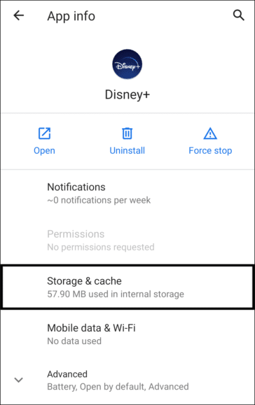 clear Disney Plus app cache and data to fix offline downloads not working or playing