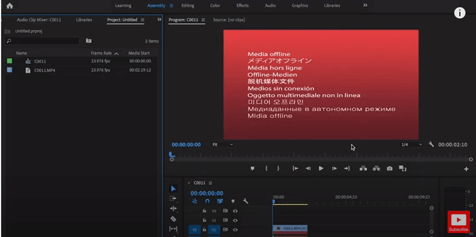 What is the offline media issue in adobe premiere pro and how to fix it?