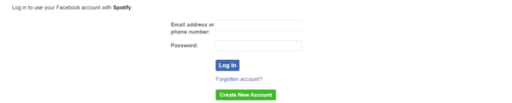 Connect Spotify with your Facebook account on desktop