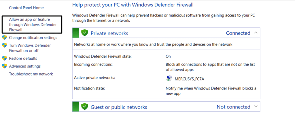 Exclude the Spotify app from firewall on desktop