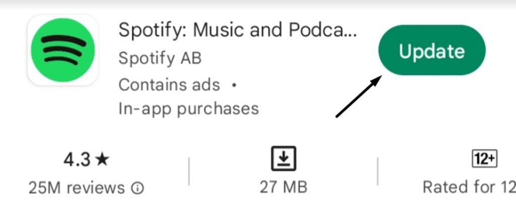 Install the latest updates for the Spotify app on mobile to fix Spotify Connect not working issue