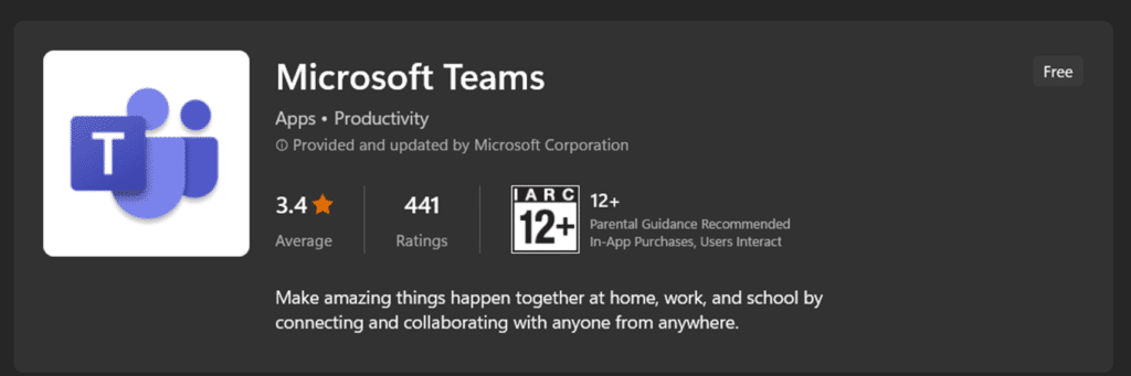 Update Microsoft Teams app on Windows to Fix Microsoft Teams recording or recorded video not working or playing
