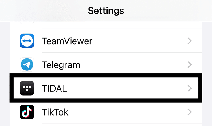 Allow TIDAL app to use mobile data on iOS to fix TIDAL not working, playing, connecting, playback and Streaming Problems