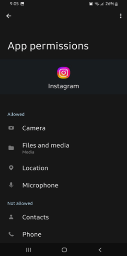 Provide App permission to fix Instagram not sending SMS code Issue,