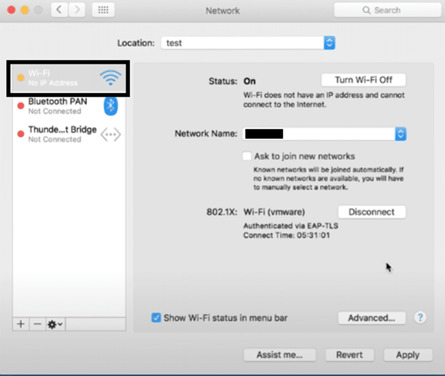 Go to Network in System preferences on MacOS to reset your internet connection in your device to fix ChatGPT 'Conversation not found' error