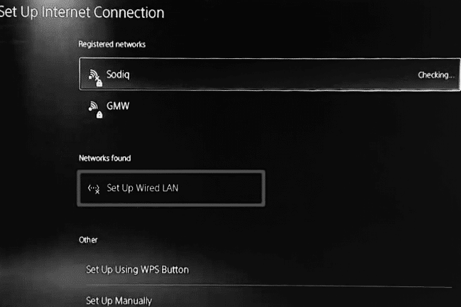 Set up ehernet on the PS5 device to fix PS5 the lan cable is not connected Error