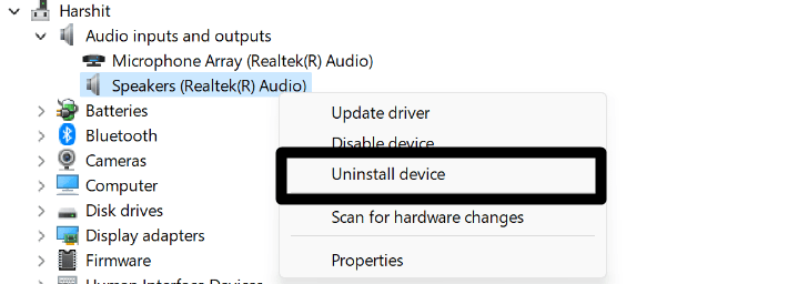 reinstall audio drivers on Windows to fix Disney Plus (Disney+) no sound or audio not working or playing