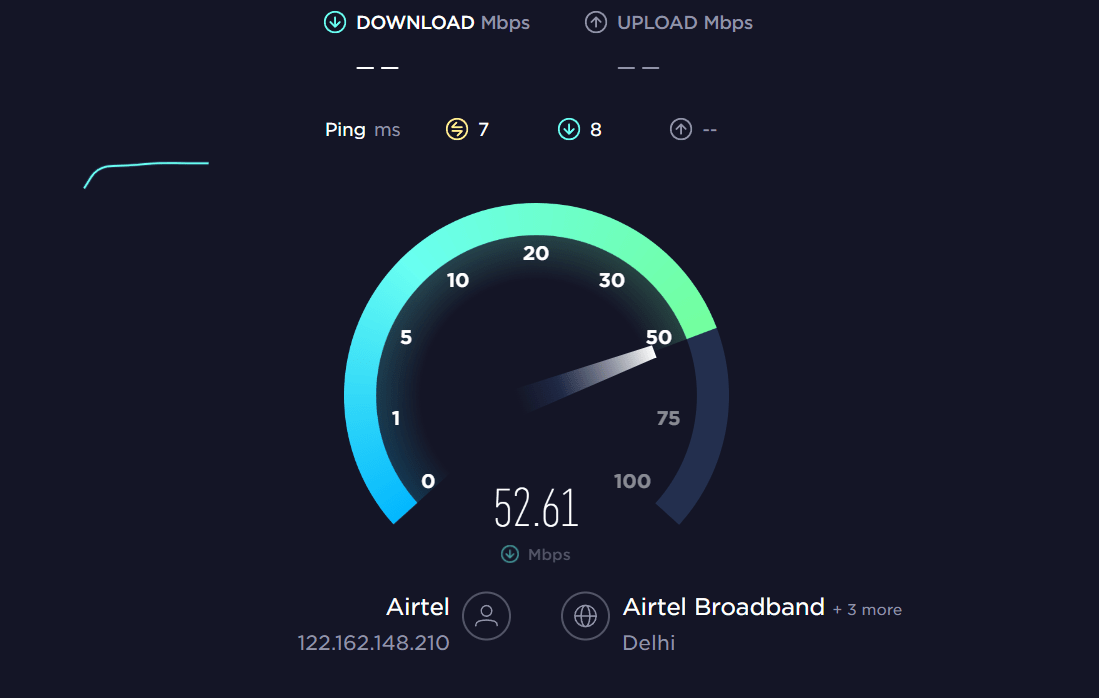 Check your internet connection with speedtest to fix ChatGPT not working, responding, opening or loading