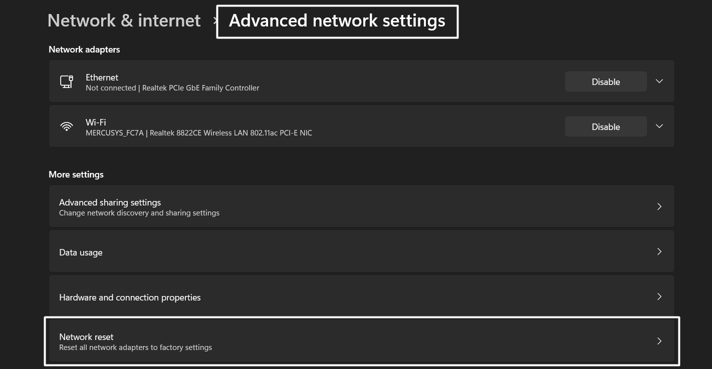 Reset network setting on windows to fix can't log in or sign in, "Slack Cannot Connect" or "Server Error" on Slack