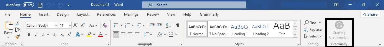 Grammarly plugin Microsoft Word errors