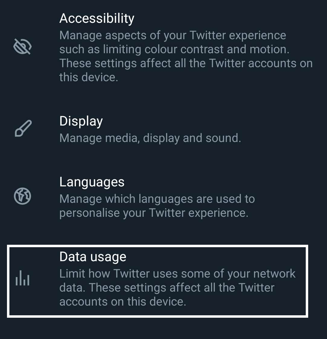 Disable data saver mode in X Twitter mobile application to fix X (Twitter) app scrolling lag problem or issue