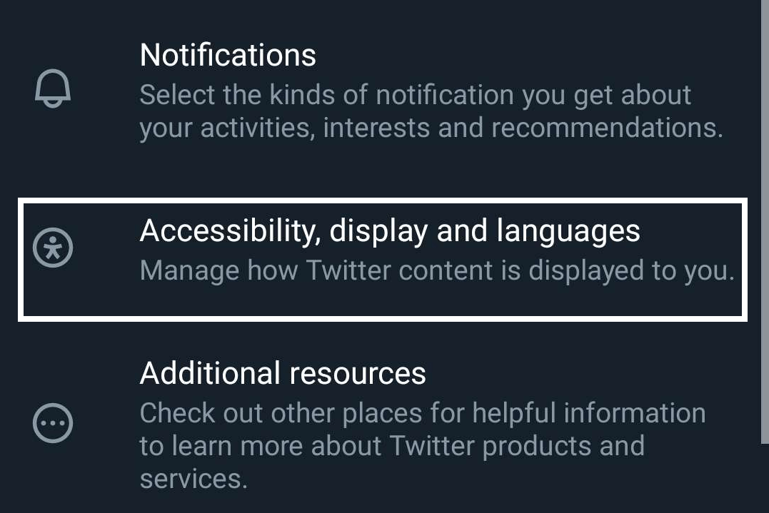 Enable media preview in Twitter first go to witter Settings, find and click on Accessibility display and languages. to fix Twitter videos not playing properly