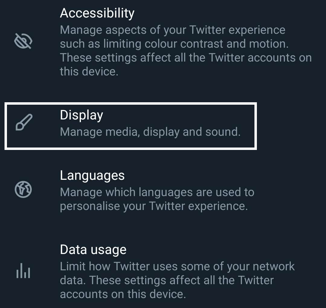 Enable media preview in Twitter first go to witter Settings, find and click on Accessibility display and languages. then display to fix Twitter videos not playing properly