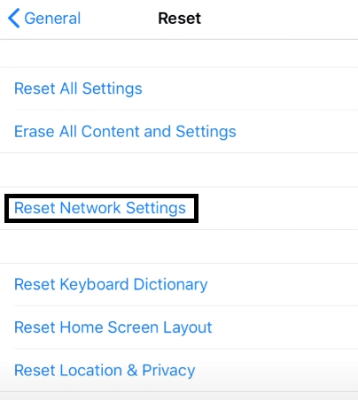 Reset network settings on iOS device to fix Twitter videos not playing properly