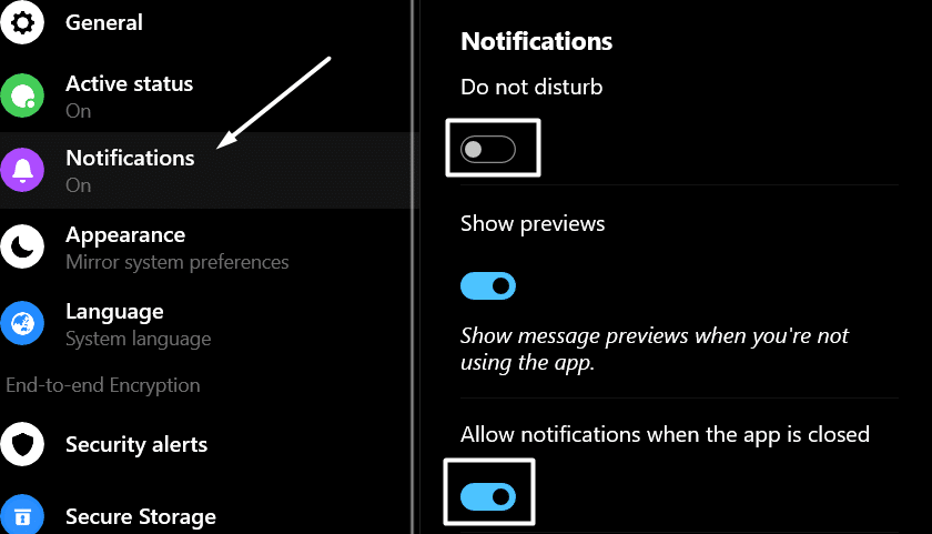 Enable built-in Messenger notifications on desktop