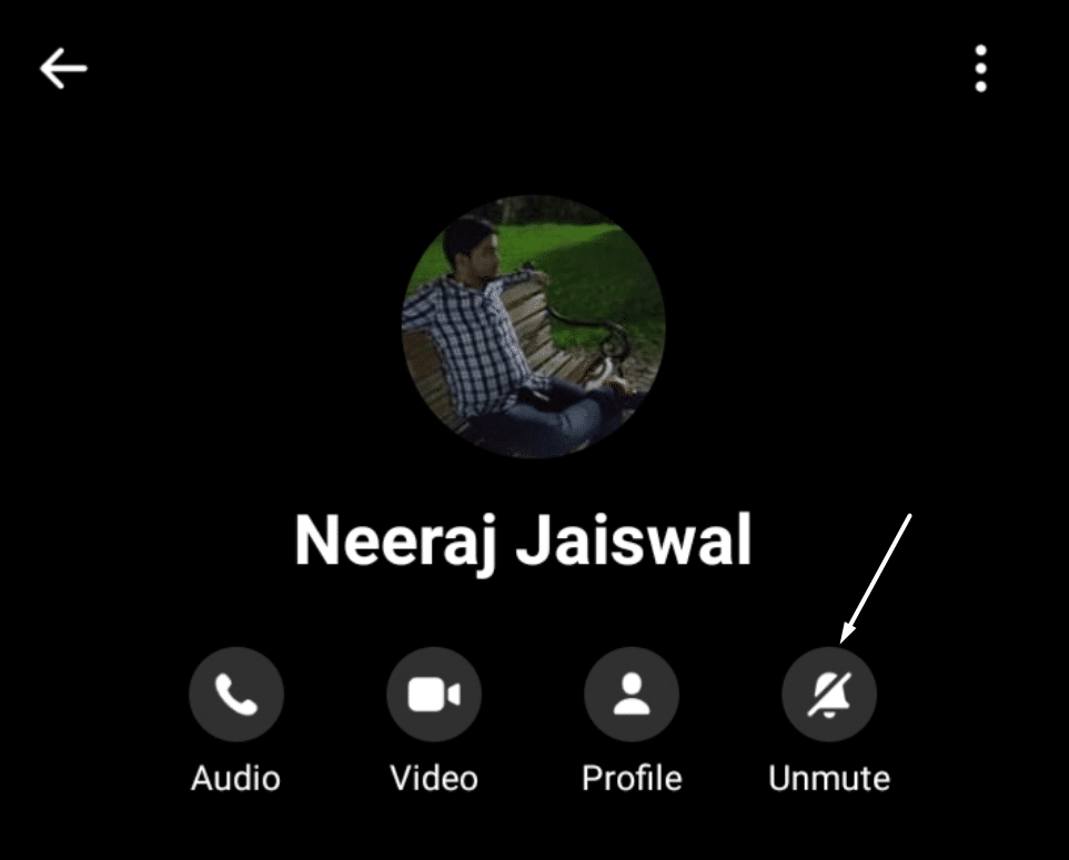 Unmute contact on mobile