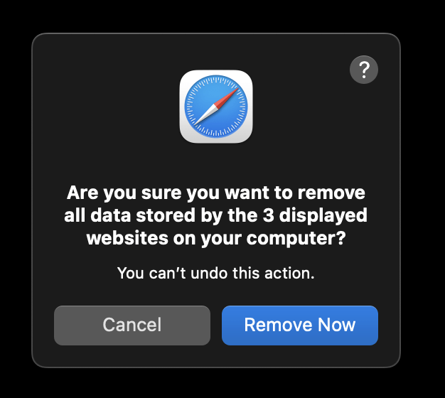 Clear web browser cookies on Safari macOS to fix Amazon website not working, opening, loading properly