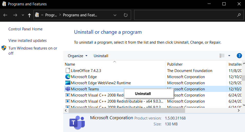 Reinstall Microsoft Teams on desktop