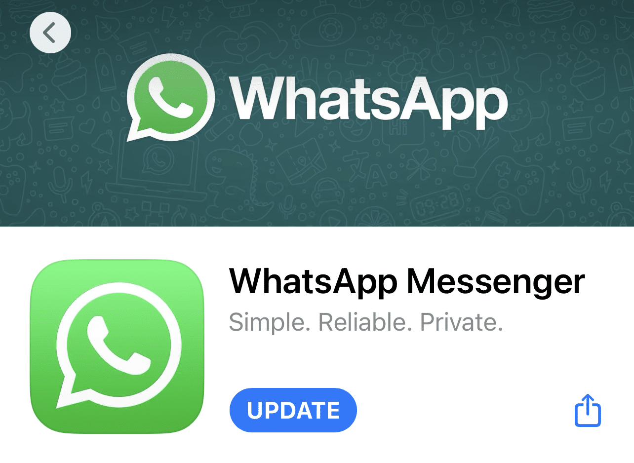 Update Whatsapp app on iOS device to Fix whatsapp status views not showing