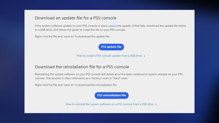 Check for the software updates of PS5 to fix The PS5 White Light Blinking Issue