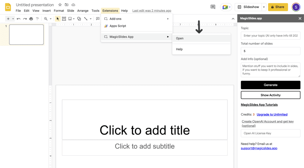 Add and Use ChatGPT With Google Slides