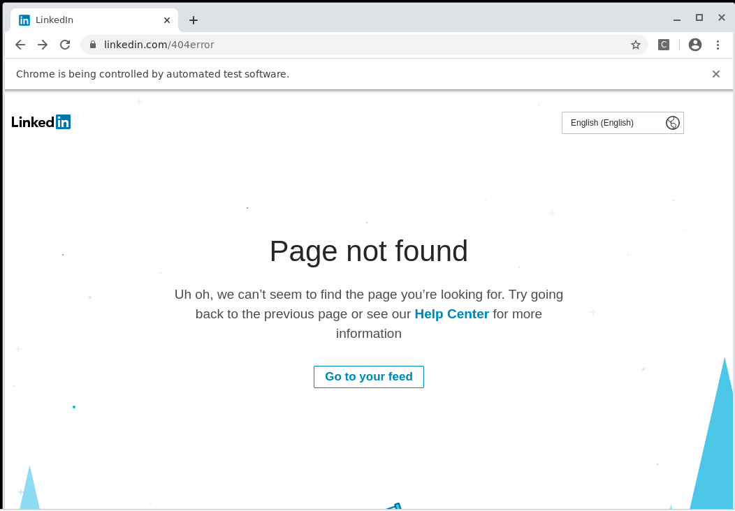 LinkedIn Page not found error