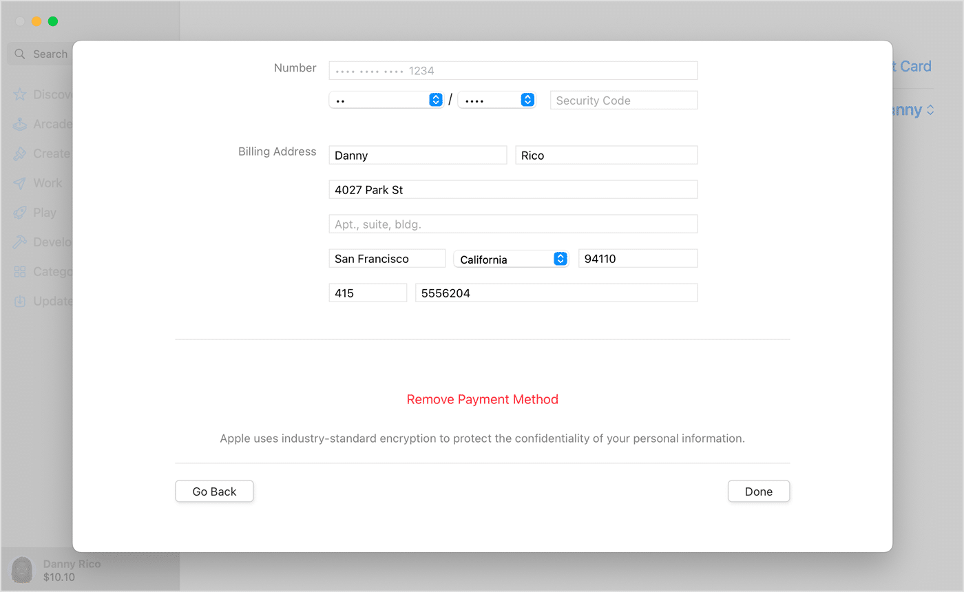 Update your payment method to fix Apple App Store “Payment Not Completed” or “Your Purchase Could Not Be Completed” errors on macOS