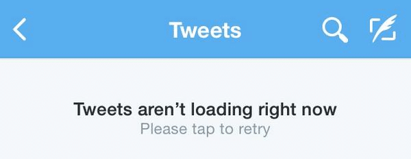 Tweets aren't loading right now error