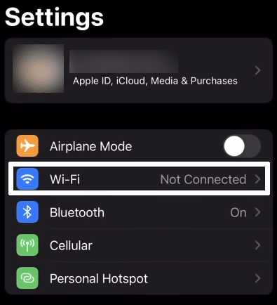 access Wi-Fi settings on iOS to change DNS address to fix Spotify Connect not working issue