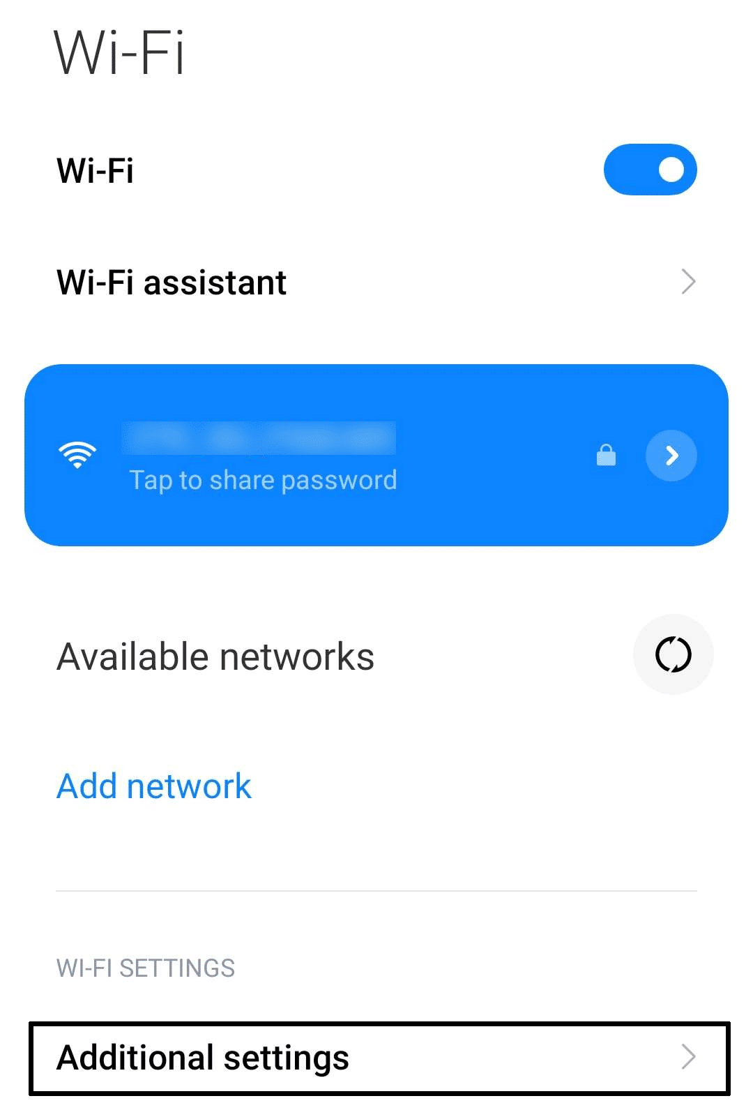 access WiFi Settings on Android to restart internet connection to fix Shazam music recognition not working, app issues and problems, and crashing on Android