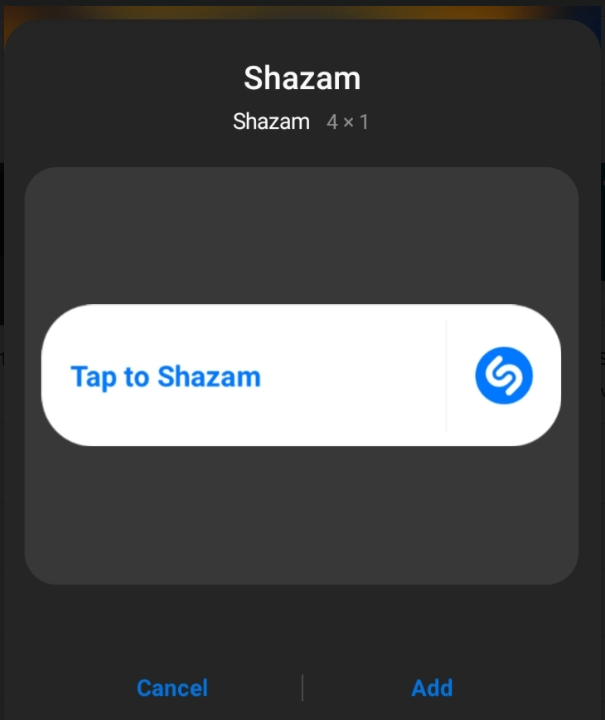 add Shazam widget to your Android device's home screen to fix Shazam music recognition not working, app issues and problems, and crashing on Android