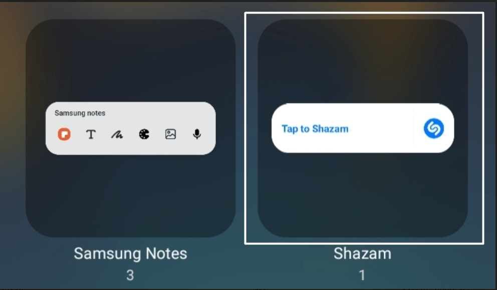 add Shazam widget to your Android device's home screen to fix Shazam music recognition not working, app issues and problems, and crashing on Android