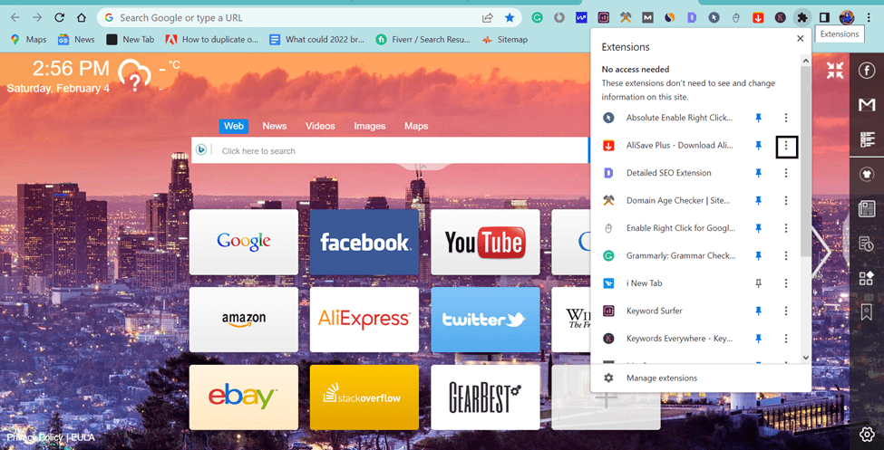 Disable other Add-ons in your Google Chrome web browser to fix the Etsy app or website not working
