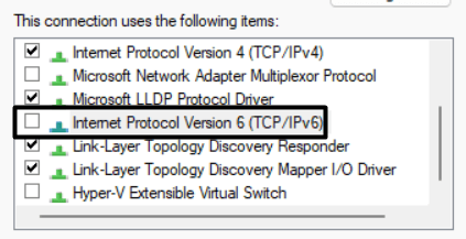 Disable IPv6 addresses on desktop