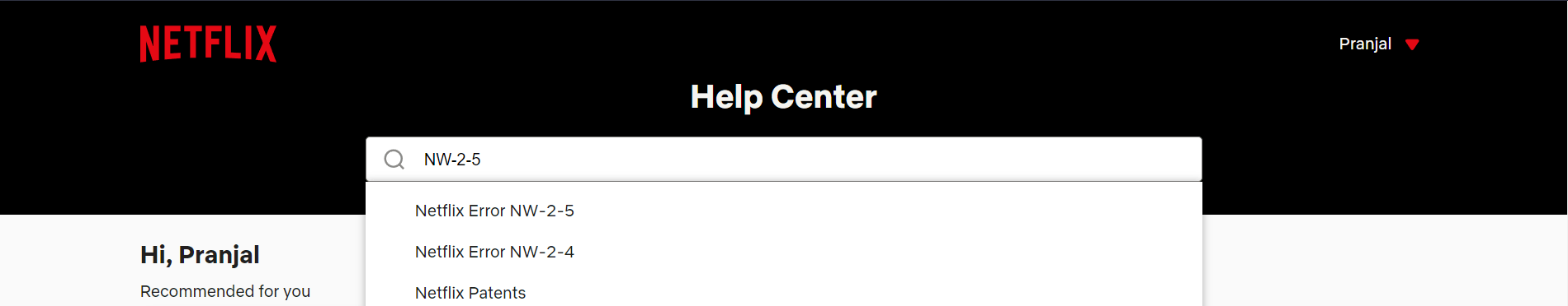 Troubleshoot the error code at the help centre to fix Netflix network error