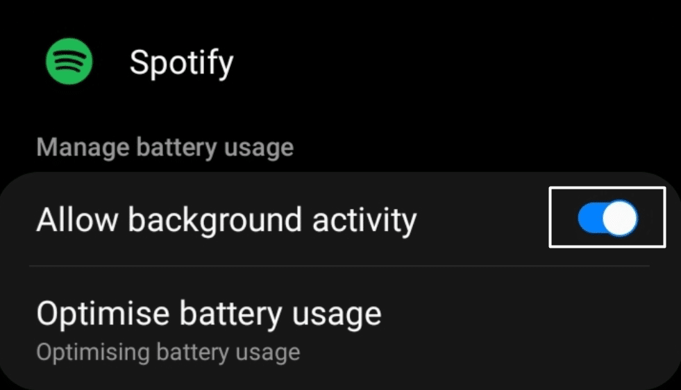 Give the Spotify app permission to run in the background on Android to fix Spotify not showing on the lock Screen