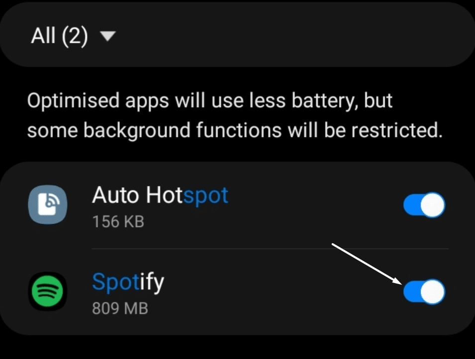 Disable battery saver mode on your Android smartphone to fix Spotify not showing on the lock Screen
