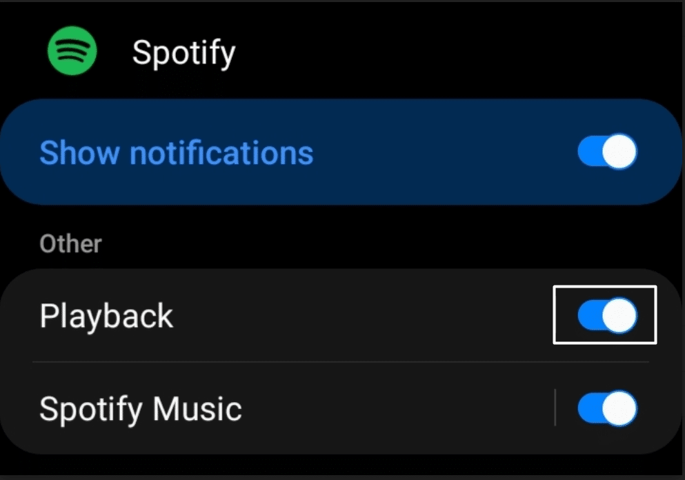 Allow Sptofy to show notifications on your Android device to fix Spotify not showing on the lock Screen
