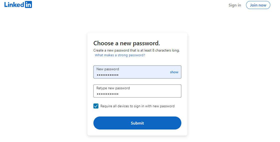  Reset your LinkedIn account password to fix can't log in or sign in to LinkedIn