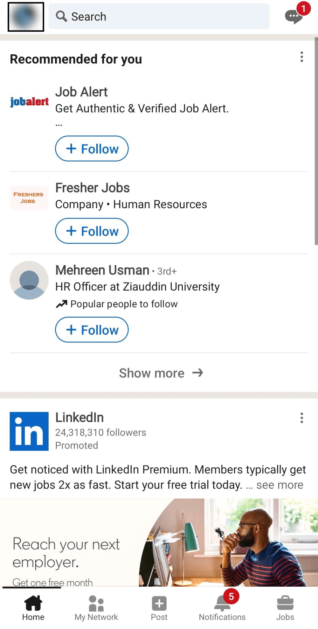 Check the LinkedIn URL  on your smartphone to fix LinkedIn profile pages are not found