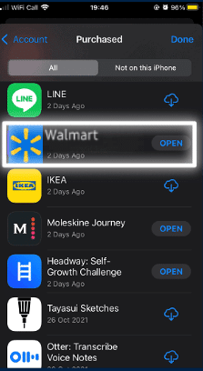 Update the Walmart app on your iOS device to fix the Walmart app Not Working, down or having other issues