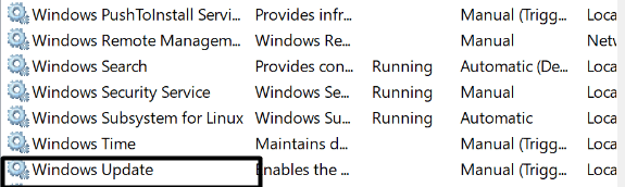 Refresh the Windows update service on Windows
