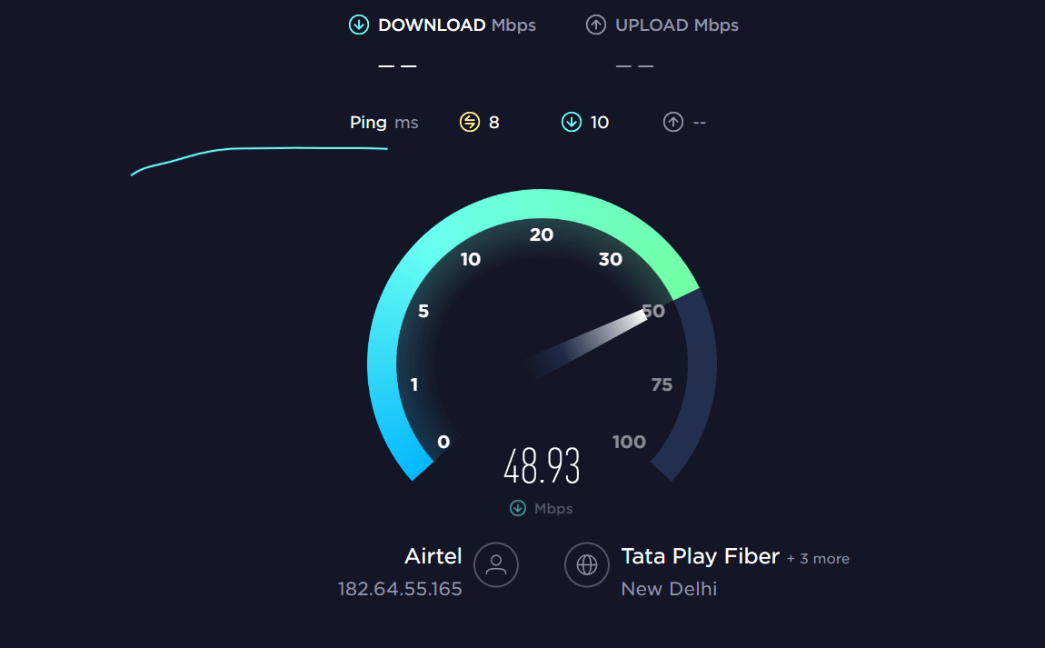 Check your internet connection's speed (reset the router) to fix HBO Max black screen