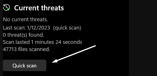Scan for viruses and malware on desktop
