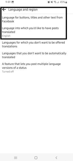 How to set the language that Comments or posts are translated on your smartphone to fix Facebook translate no working